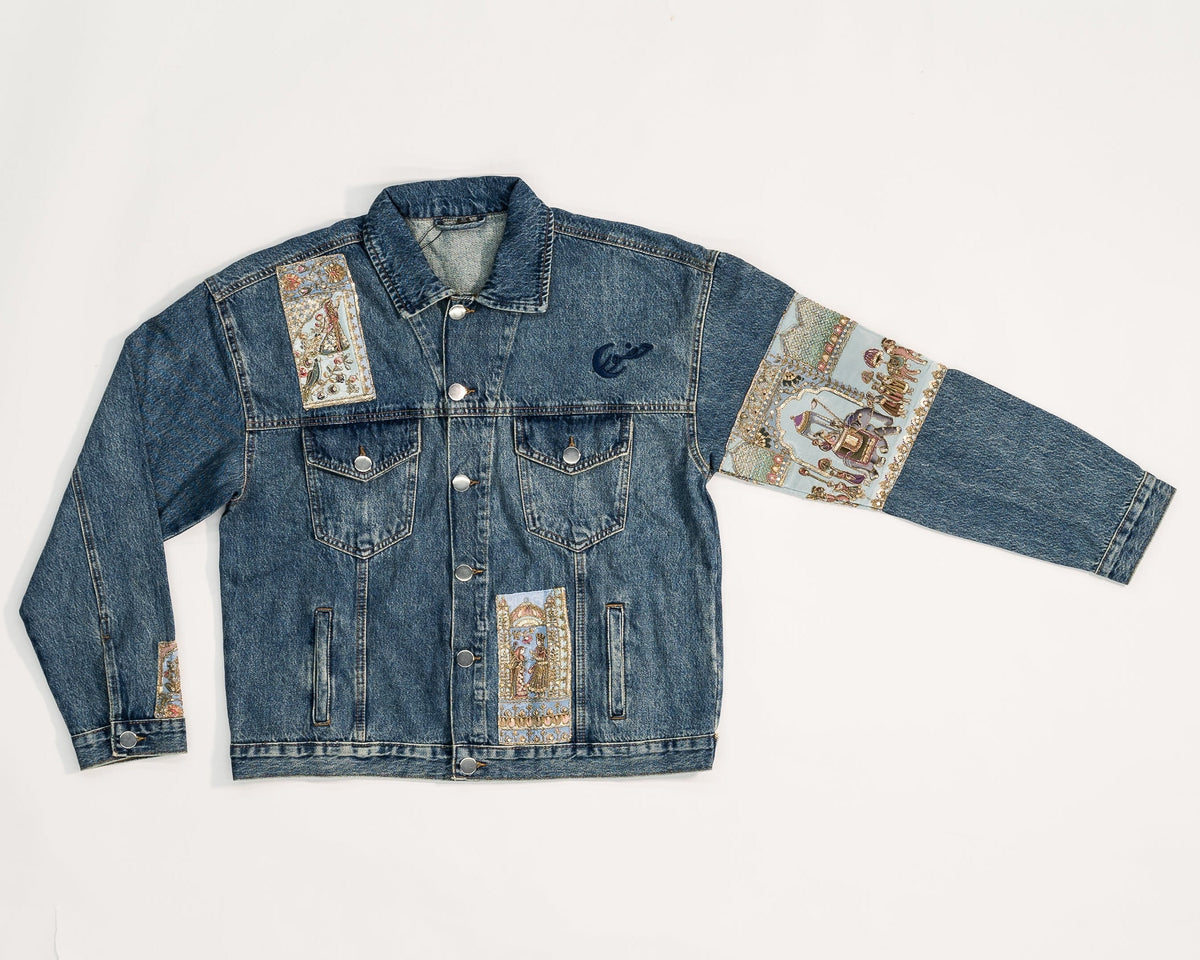 Dastaan Jacket- Blue Patchwork